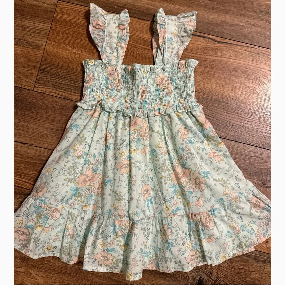 Janie and Jack Size 18 24 Months The Emily Smocked Mint Floral Sundress NWT - Picture 2 of 4